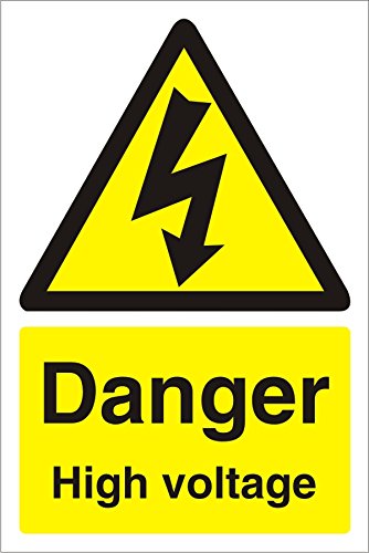 Warning Sign High Voltage Fluted Board 60 x 40 cm