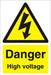 Warning Sign High Voltage Fluted Board 60 x 40 cm