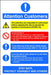 Seco Health & Safety Poster Attention customers Self-Adhesive Vinyl 20 x 30 cm