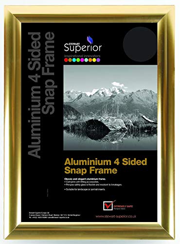 Stewart Superior Wall Mountable Snap Frame A4 260 x 21 x 350 mm Polished Gold