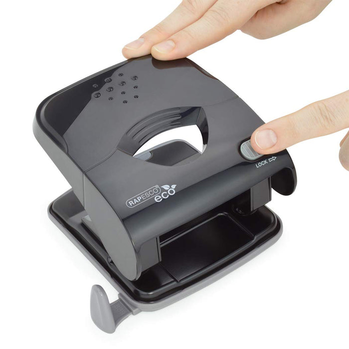 Rapesco Hole Punch Plastic 30 Sheets 1523 Black