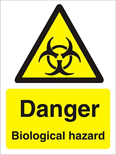 Warning Sign Biological Hazard Self Adhesive Plastic 30 x 20 cm