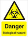 Warning Sign Biological Hazard Self Adhesive Plastic 30 x 20 cm