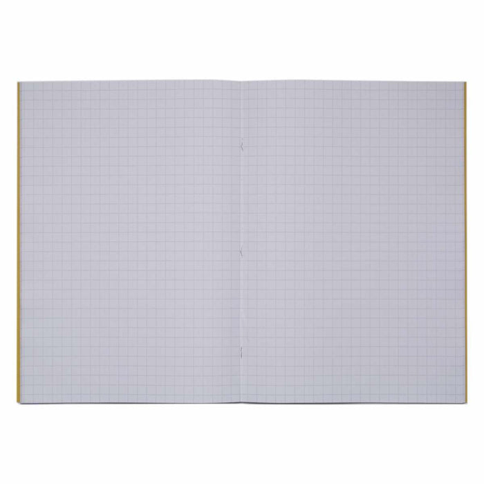 Rhino A4 Exercise Book 80 Page 10mm Squares S10 Yellow (Pack 50) - VEX668-215-8