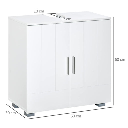 kleankin Bathroom Cabinet MDF (Medium-Density Fibreboard) White 60 x 30 x 60 cm