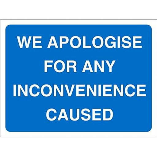 Site Sign Apologise Inconvenience Fluted board 45 x 60 cm