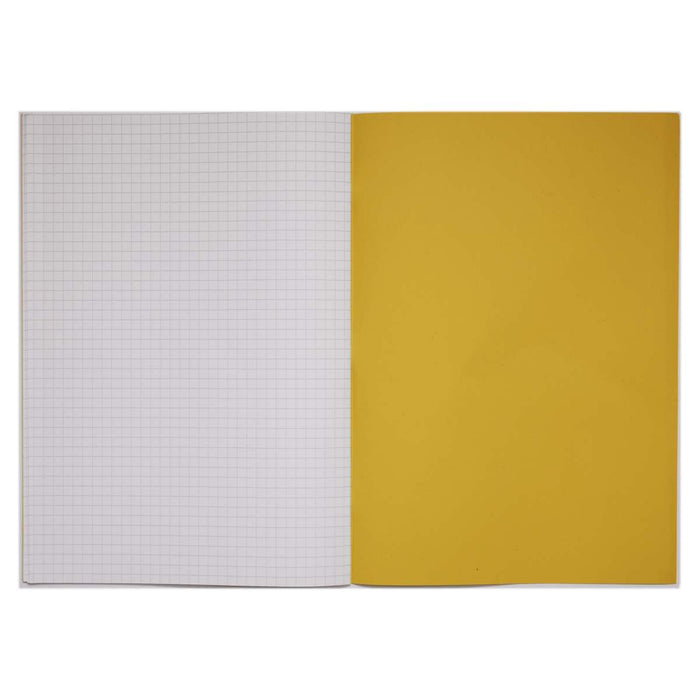 Rhino 13 x 9 A4+ Oversized Exercise Book 40 Page 7mm Squared Yellow (Pack 100) - VDU024-300-2