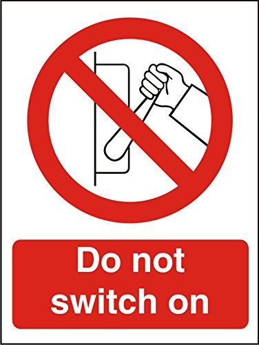 Prohibition Sign Do Not Switch On Vinyl 30 x 20 cm