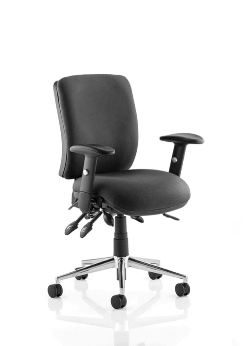 Dynamic Independent Seat & Back Task Operator Chair Height Adjustable Arms Chiro Black Back, Ginseng Chilli Seat Medium Back