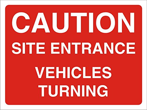 Site Sign Caution: Site Entrance Fluted Board 45 x 60 cm