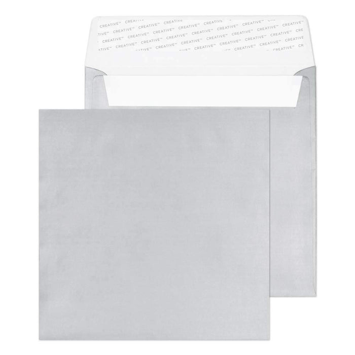 Creative Creative Shine Coloured Envelope Non standard 160 (W) x 160 (H) mm Adhesive Strip Silver 130 gsm Pack of 500