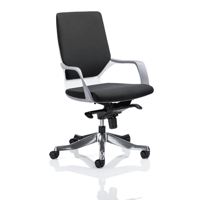 Dynamic Tilt & Lock Visitor Chair Fixed Arms Xenon Myrrh Green Seat, White Shell Without Headrest Medium Back