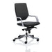 Executive Chair Xenon White Shell Black Fabric Medium Back Upholstered Seat In Seat Myrrh Green