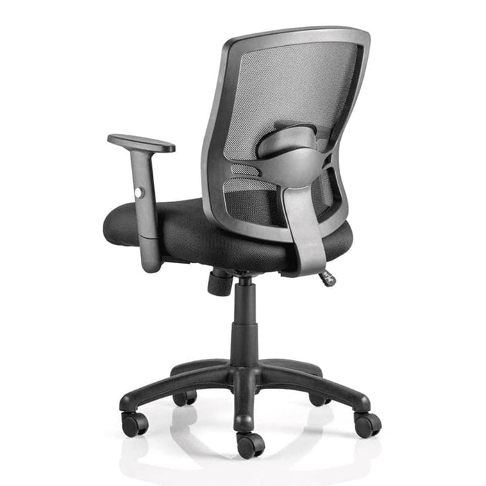 Dynamic Basic Tilt Task Operator Chair Height Adjustable Arms Portland Black Back, Stevia Blue Seat Without Headrest Medium Back