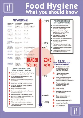 Health & Safety Poster Food Hygiene Vinyl 42 x 59.4 cm