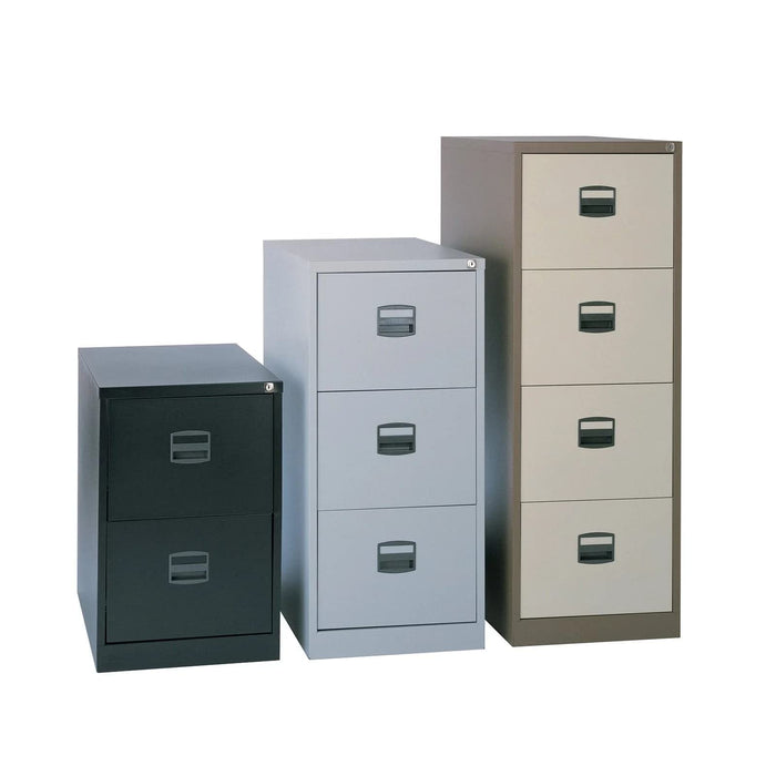 Dams International Filing Cabinet with 4 Lockable Drawers DCF4K 470 x 622 x 1321mm Black