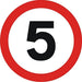 Road Sign 5 Mph Aluminium Composite 45 x 45 cm