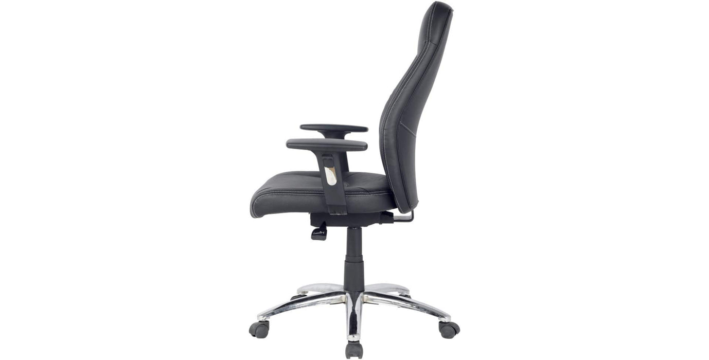 Realspace Synchro Tilt Executive Office Chair with 2D Armrest and Adjustable Seat Brent Bonded Leather Black