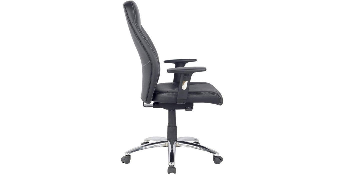 Realspace Synchro Tilt Executive Office Chair with 2D Armrest and Adjustable Seat Brent Bonded Leather Black