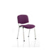 Dynamic Stacking Chair ISO Chrome Frame Tansy Purple Fabric Seat Pack of 4 Without Arms