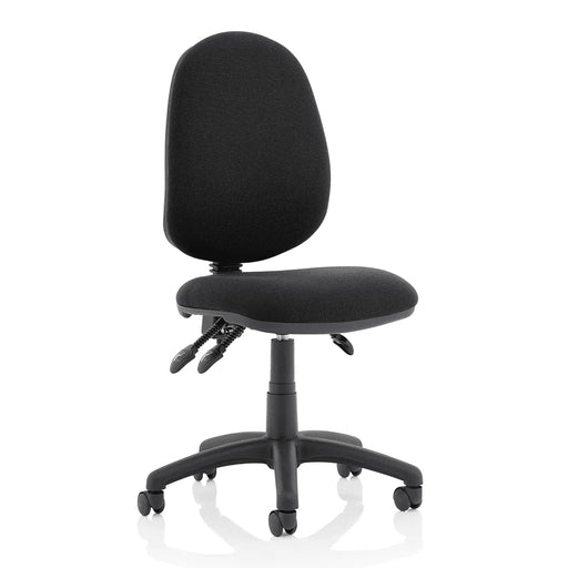 Dynamic Permanent Contact Backrest Task Operator Chair Loop Arms Eclipse Plus Black Back, Senna Yellow Seat Without Headrest High Back