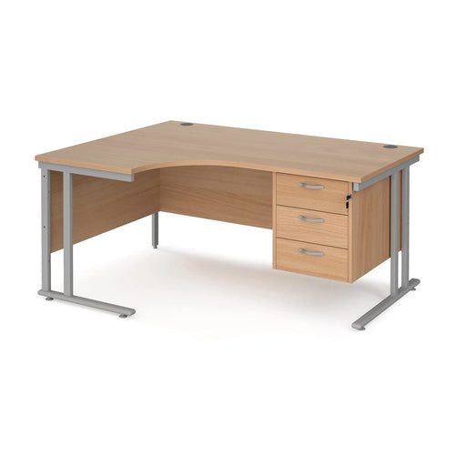 Dams International Left Hand Ergonomic Desk MC16ELP3KO 1,600 x 1,200 x 725 x 800 - 990 mm