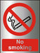 Prohibition Sign No Smoking Acrylic Self Adhesive Silver, Red 20 x 15 cm