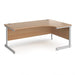 Right Hand Ergonomic Desk with Beech Coloured MFC Top and Silver Frame Cantilever Legs Contract 25 1800 x 1200 x 725 mm