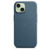 Apple - Back cover for mobile phone - MagSafe compatibility - FineWoven - pacific blue - for iPhone 15