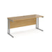 Rectangular Straight Desk with Cantilever Legs White Wood Silver Maestro 25 1600 x 600 x 725mm