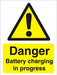 Warning Sign Battery Charging Vinyl 20 x 15 cm