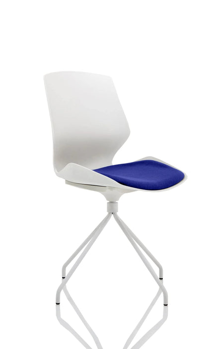 Dynamic Visitor Chair Florence Spindle Seat Stevia Blue Without Arms Fabric