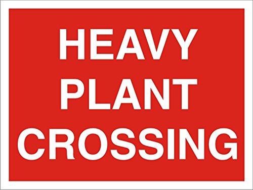 Warning Sign Heavy Plant Crossing Fluted Board 45 x 60 cm