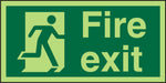 Fire Exit Sign with Right Arrow Self Adhesive Vinyl 15 x 30 cm