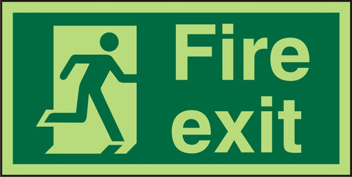 Fire Exit Sign with Right Arrow Self Adhesive Vinyl 15 x 30 cm