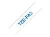 Brother Label Roll TZe-FA3 Blue on White 12 mm x 3 m