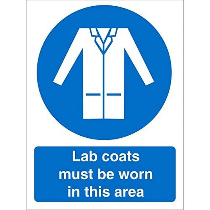 Mandatory Sign Lab Coats Must Be Worn in This Area Plastic 30 x 20 cm