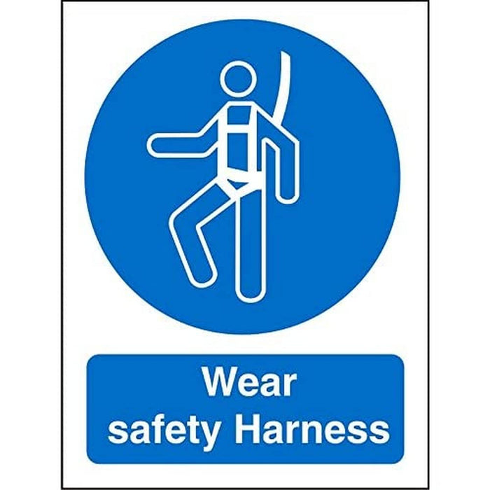 Mandatory Sign Wear Safety Harness Plastic 20 x 15 cm