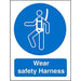 Mandatory Sign Wear Safety Harness Plastic 20 x 15 cm