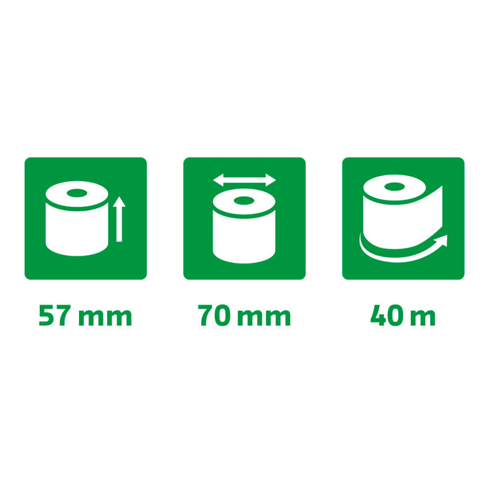 Exacompta Till Roll 57 mm x 70 mm x 12 mm x 40 m 60 gsm Pack of 10