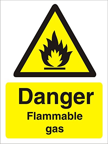 Warning Sign Flammable Gas Vinyl 40 x 30 cm