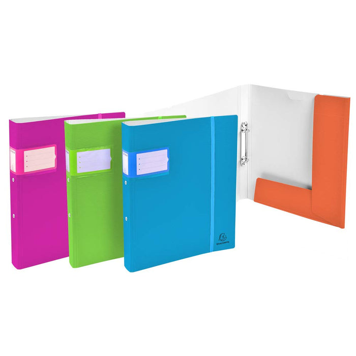 Exacompta Ring Binder Campus Neon 54561E Polypropylene A4 30 mm 2 ring Assorted Pack of 10