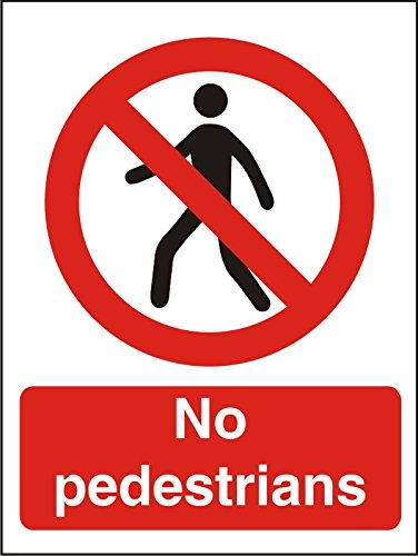 Prohibition Sign No Pedestrians Plastic 20 x 15 cm