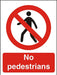 Prohibition Sign No Pedestrians Plastic 20 x 15 cm