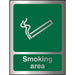 Mandatory Sign Smoking Area Self Adhesive Acrylic 20 x 15 cm