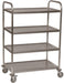 SLINGSBY Service Trolley with 4 Shelves 375426 Steel Silver 53 x 86 x 126 cm