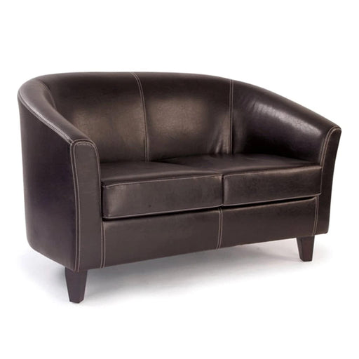 Nautilus Designs Ltd. High Back Tub Style Armchair Upholstered in a durable Leather Effect Finish Brown