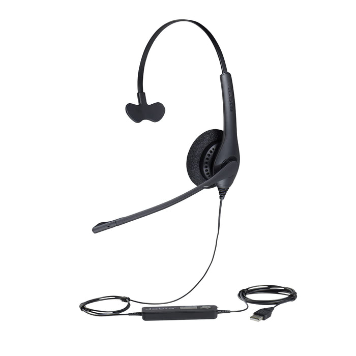 Jabra BIZ 1500 Wired Mono Headset Over the Head USB Type A With Microphone Black