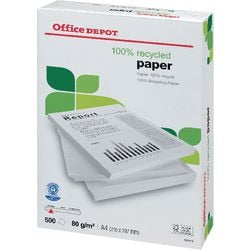 Office Depot 100% Recycled Printer Paper A4 80 gsm Off-White 55 CIE 500 Sheets