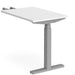 Elev8² Sit Stand Return Desk with White Melamine Top and Silver Frame 1 Leg Touch 1600 x 800 x 675 - 1300 mm